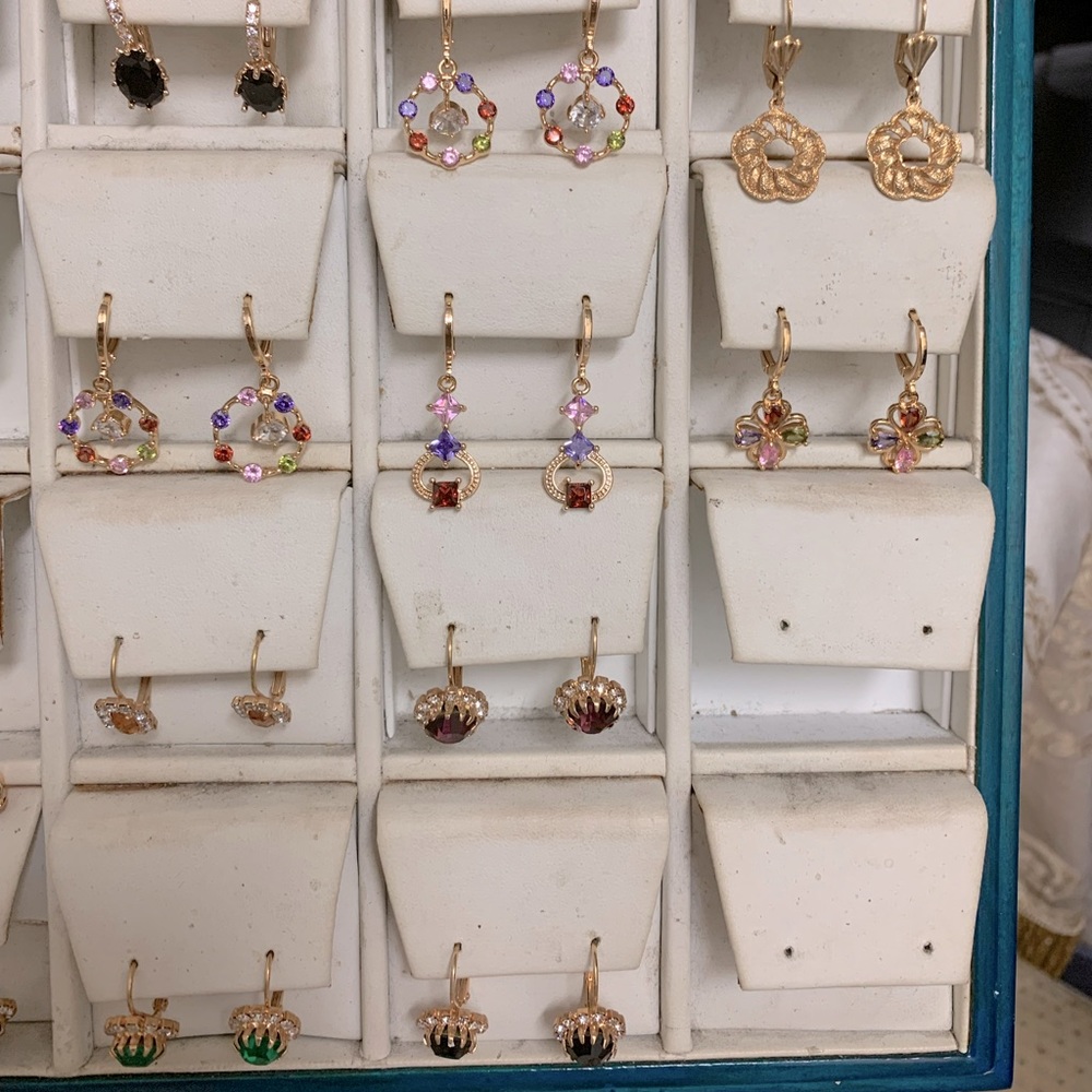 Gold plated colorful earrings